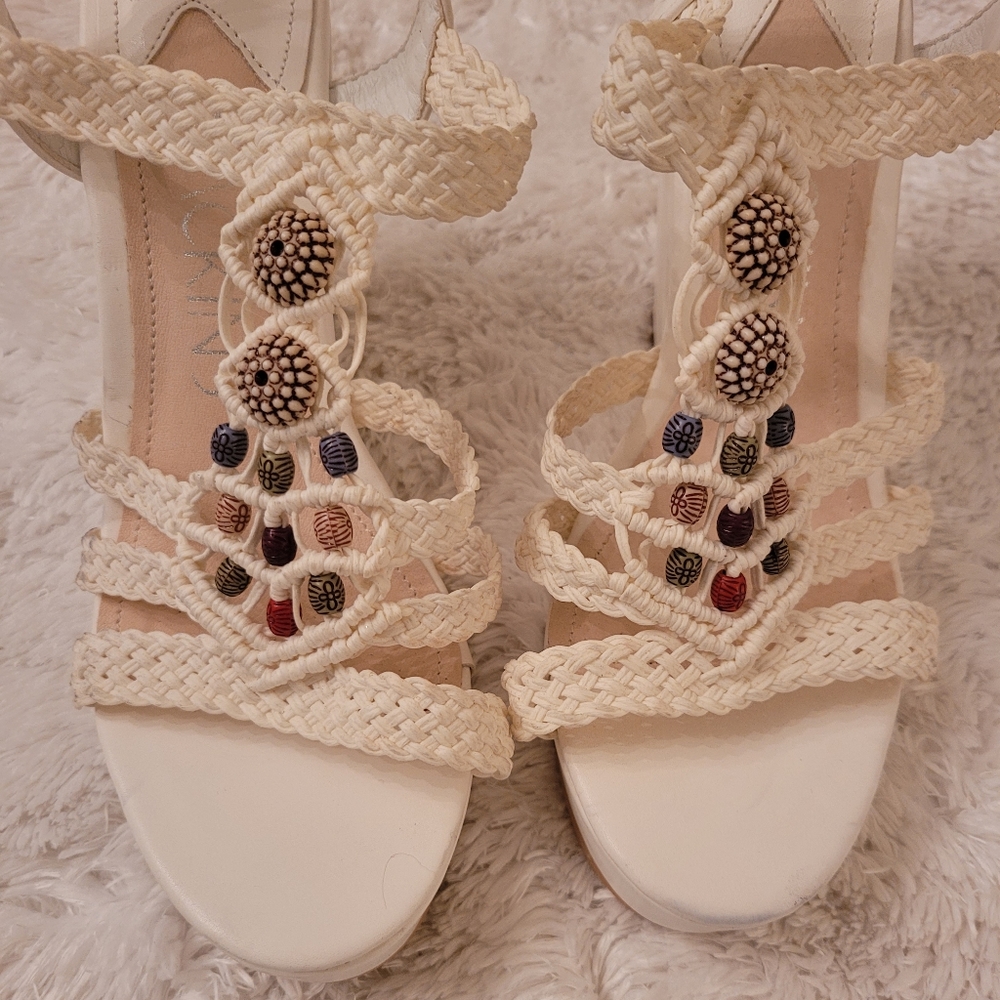 Macrame Bohemian design women wedge platform